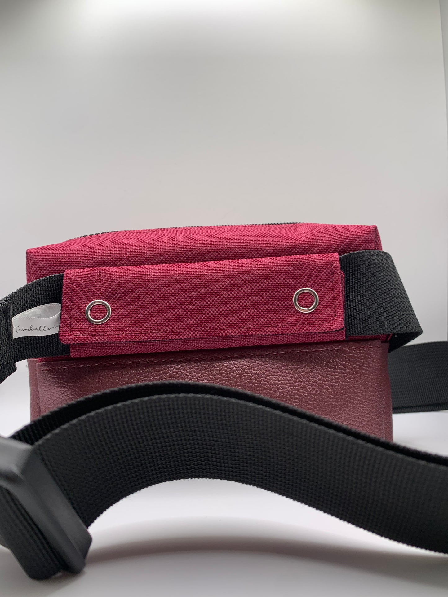 Pack sac ANNIE rouge cerise avec similicuir violet métallisé + ceinture