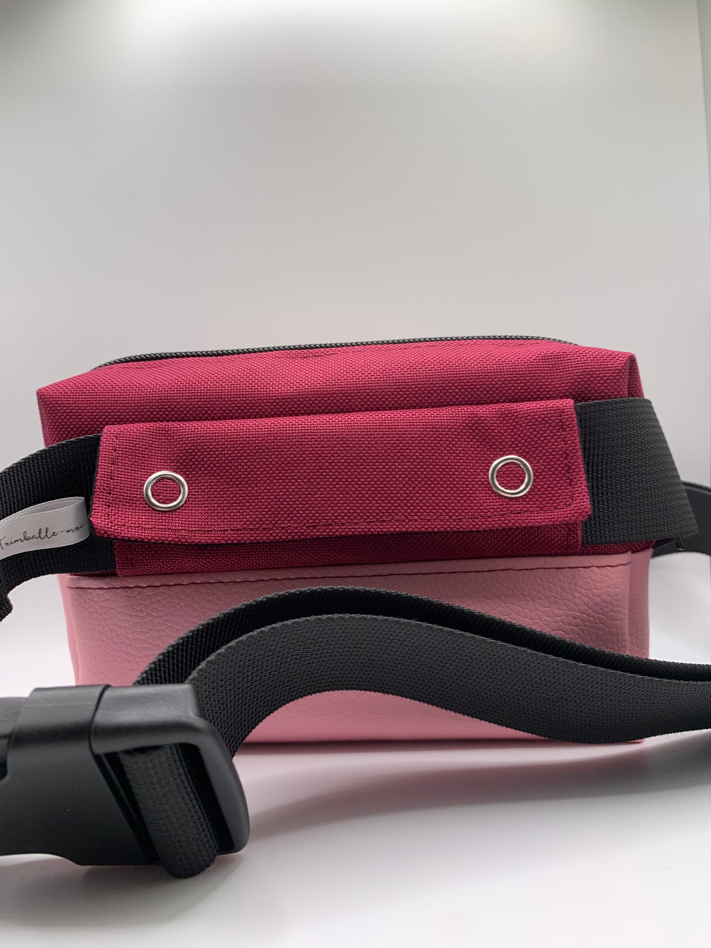 Pack sac ANNIE rouge cerise avec similicuir rose + ceinture