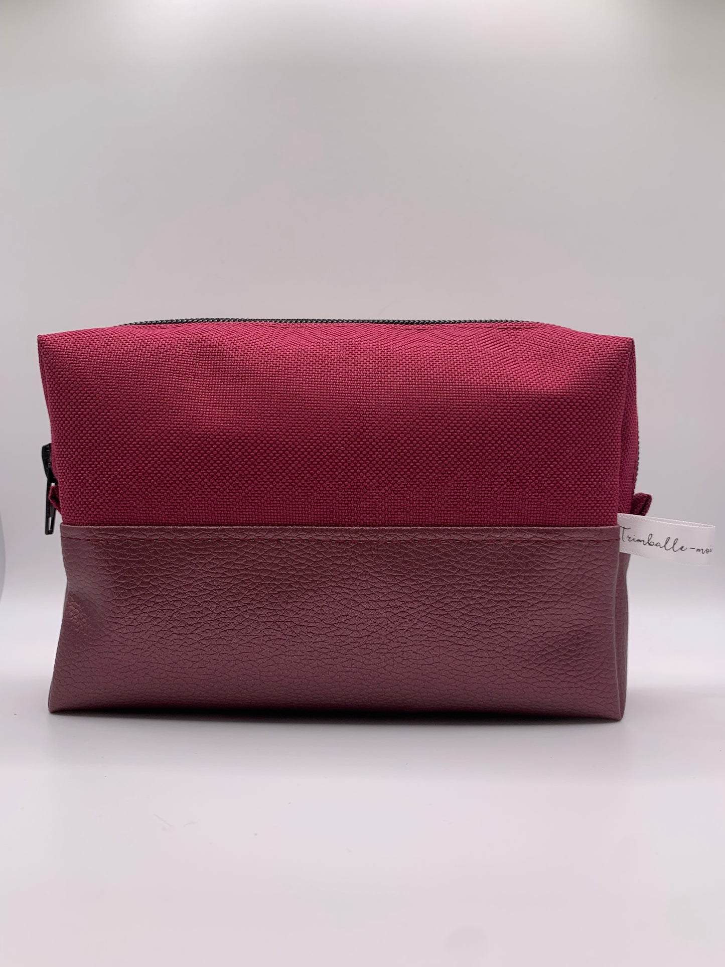 Sac ANNIE rouge cerise et similicuir violet métallisé