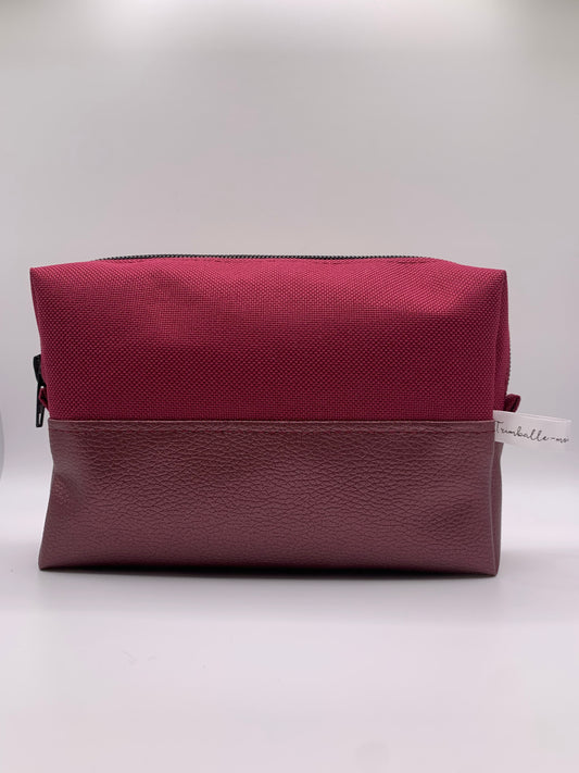 Pack sac ANNIE rouge cerise avec similicuir violet métallisé + ceinture