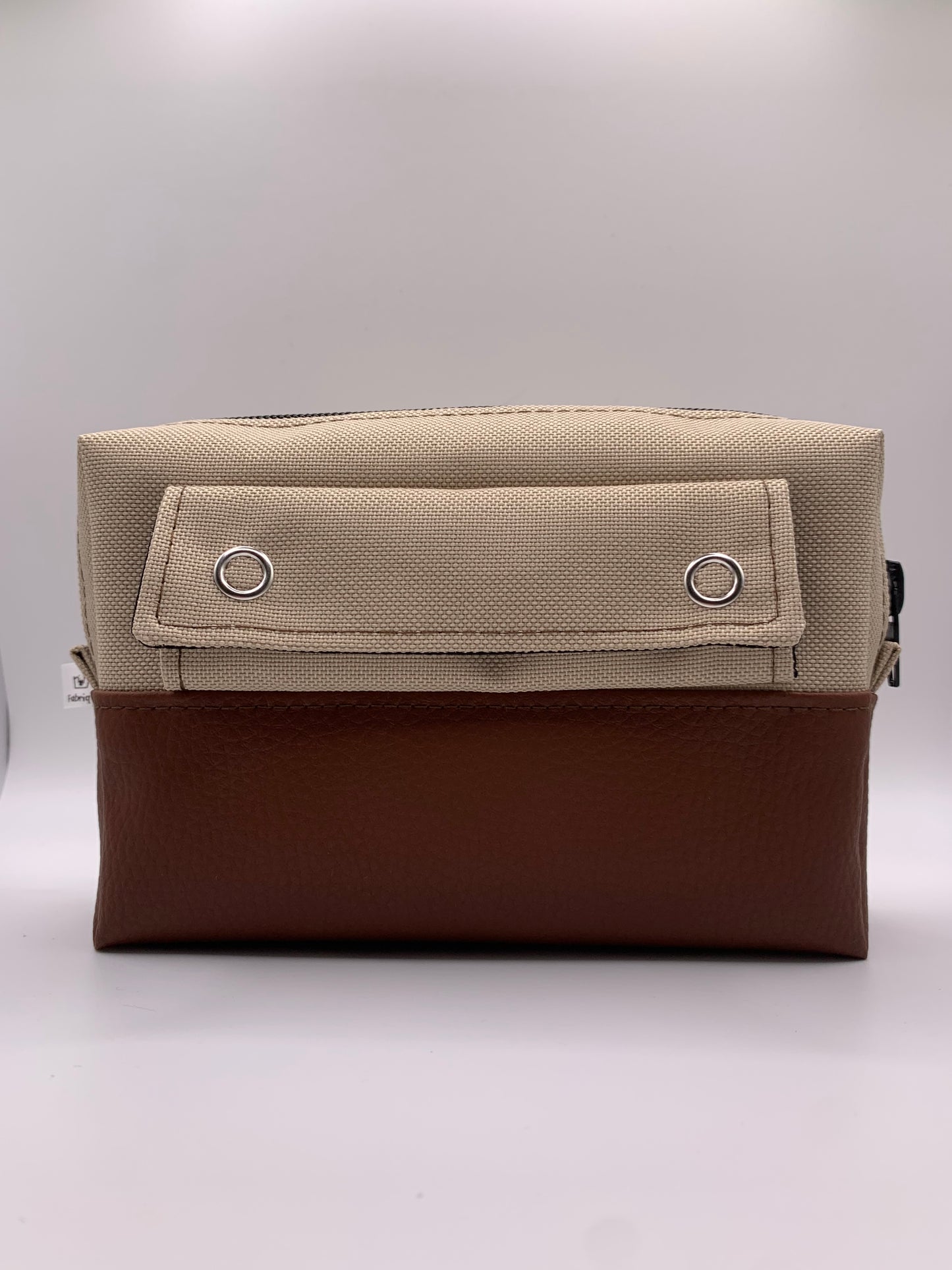 Pack sac ANNIE beige avec similicuir marron + ceinture