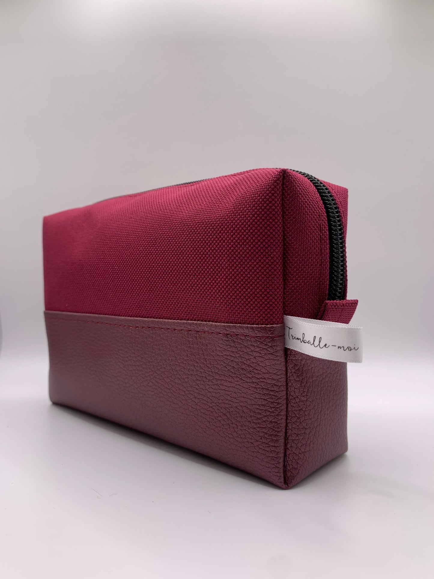 Sac ANNIE rouge cerise et similicuir violet métallisé