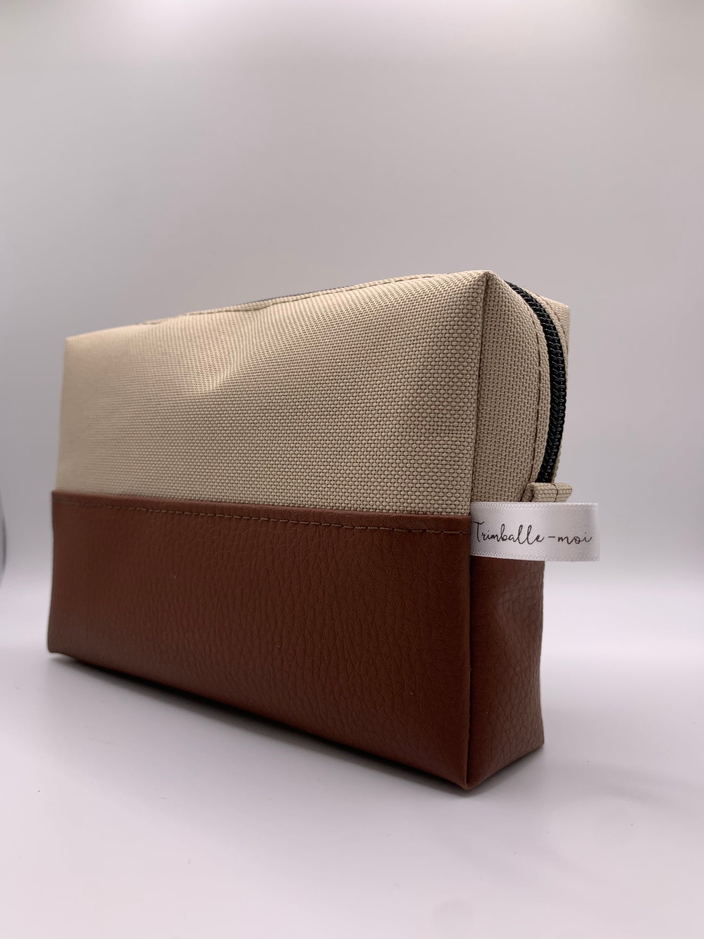 Pack sac ANNIE beige avec similicuir marron + ceinture