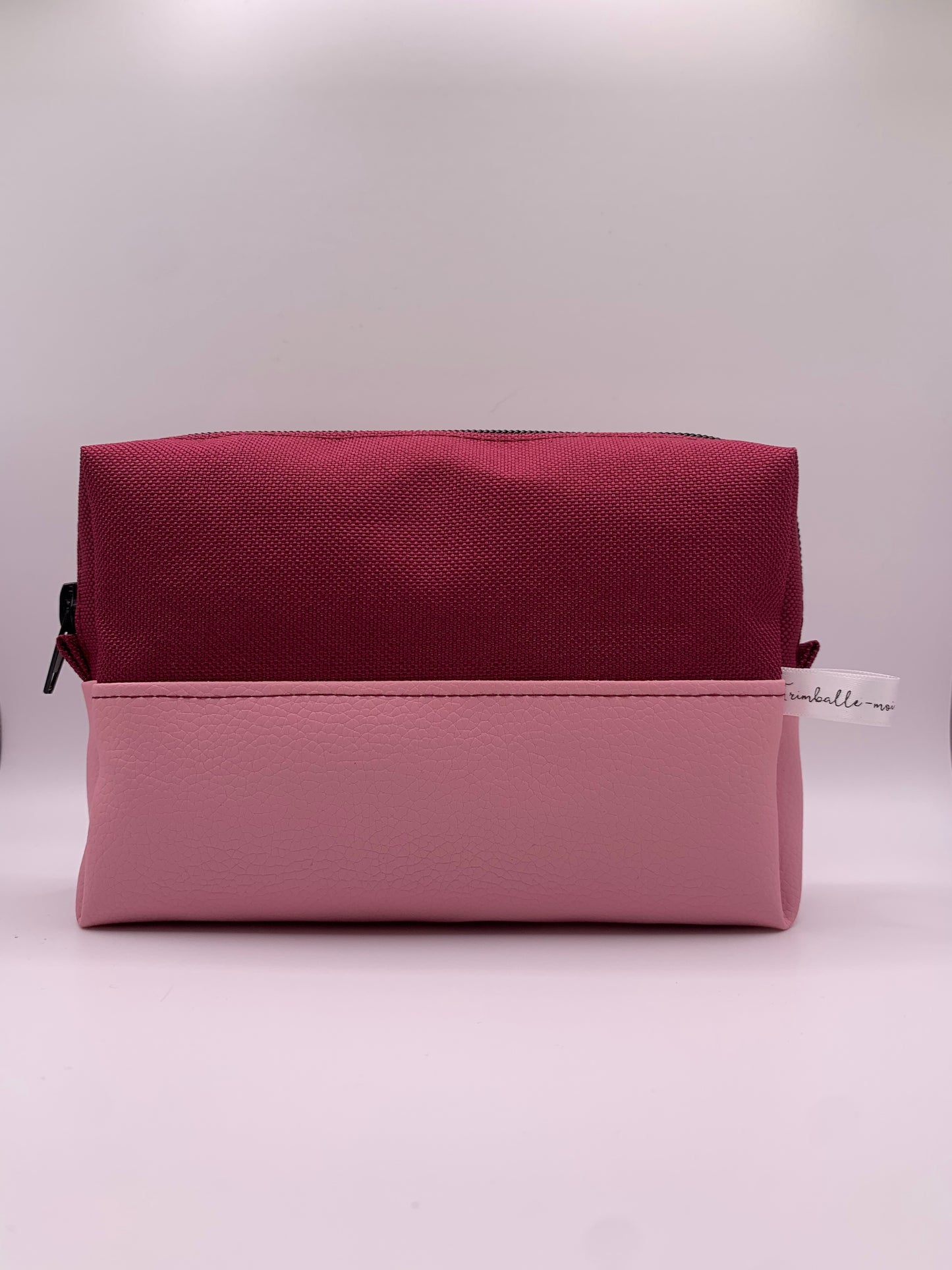 Pack sac ANNIE rouge cerise avec similicuir rose + ceinture
