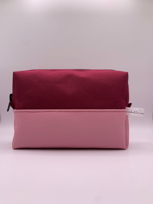 Pack sac ANNIE rouge cerise avec similicuir rose + ceinture