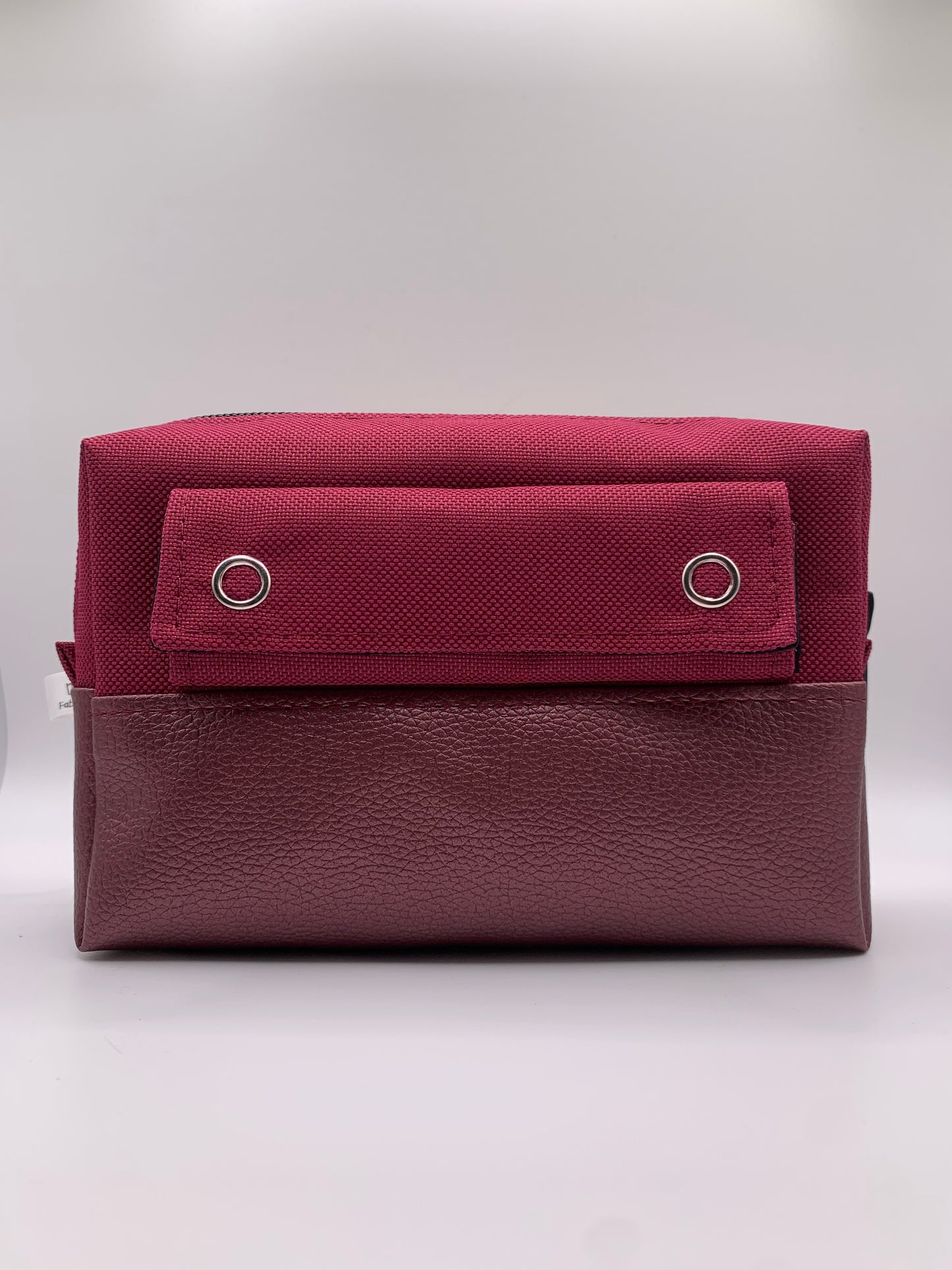 Sac ANNIE rouge cerise et similicuir violet métallisé