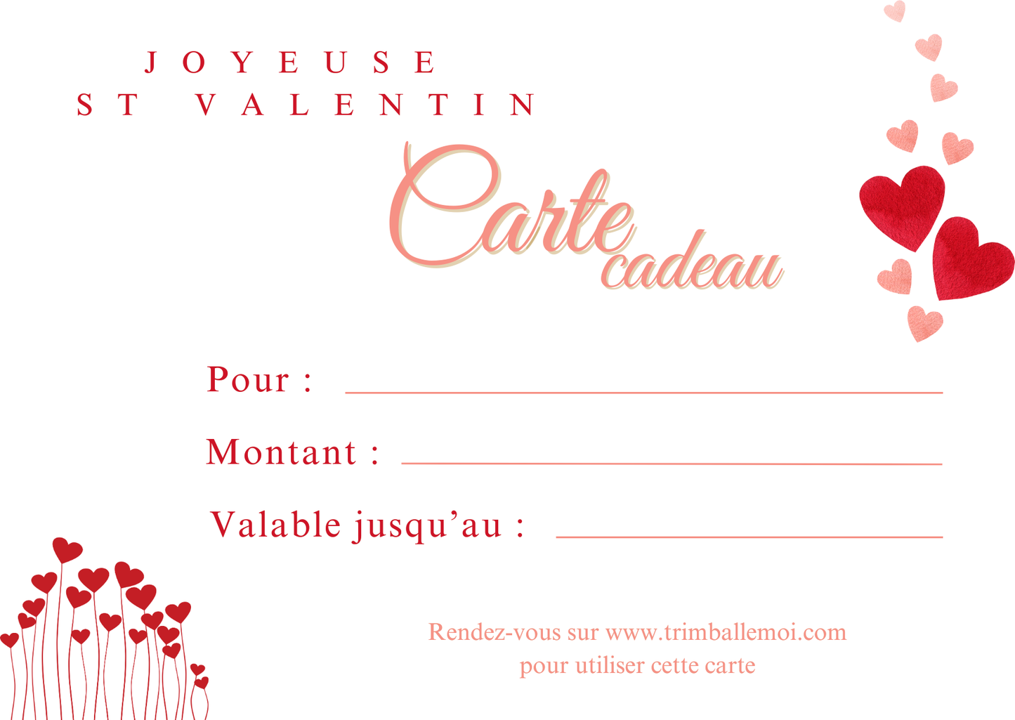 Carte cadeau St-Valentin