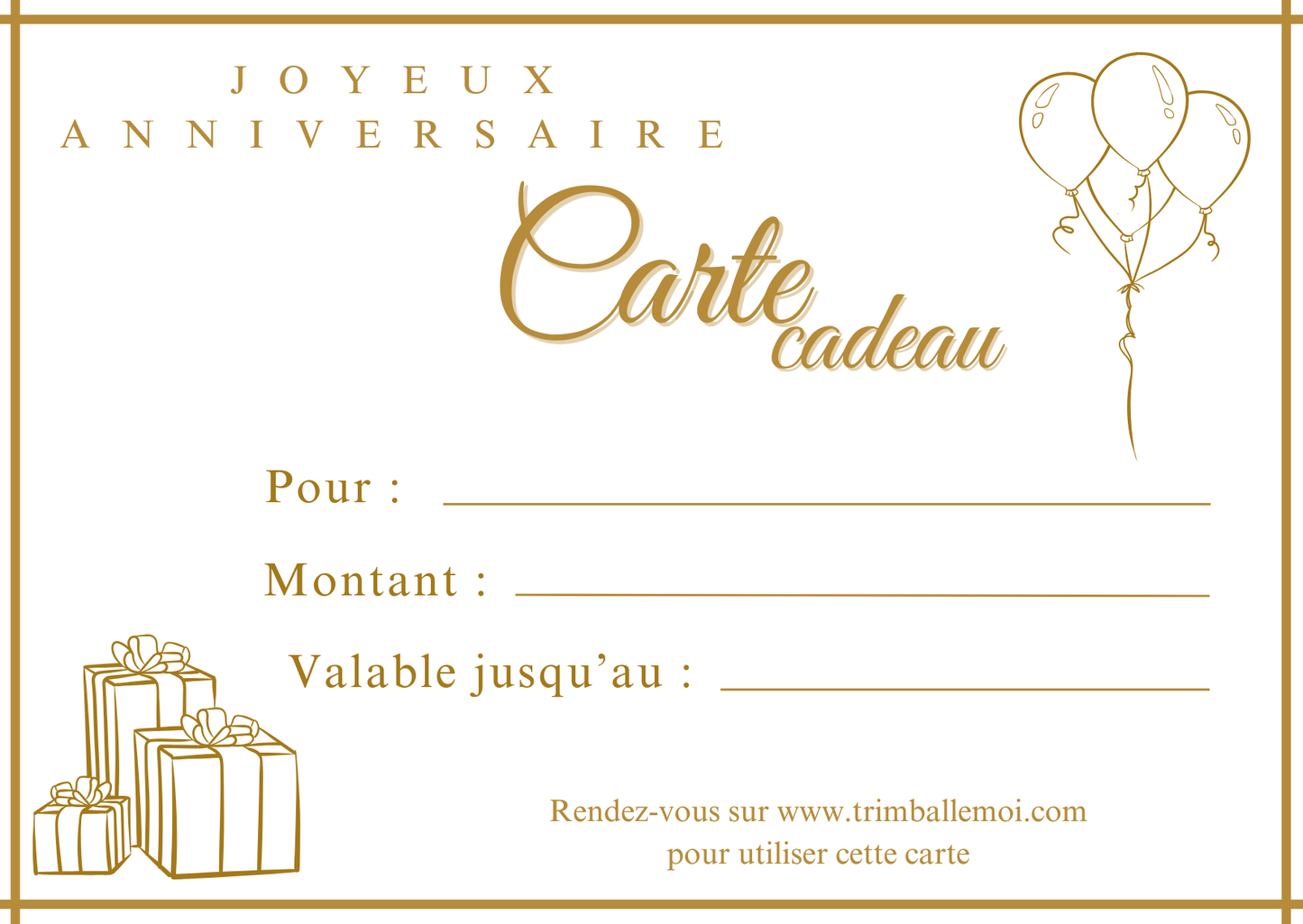 Carte cadeau anniversaire