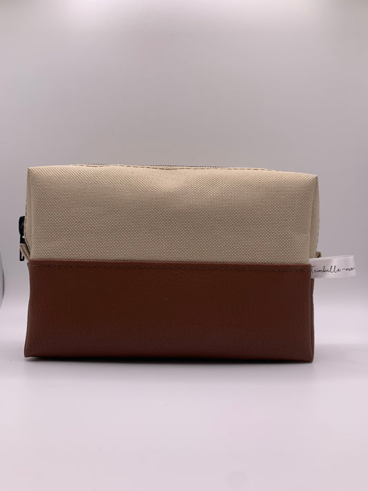 Pack sac ANNIE beige avec similicuir marron + ceinture