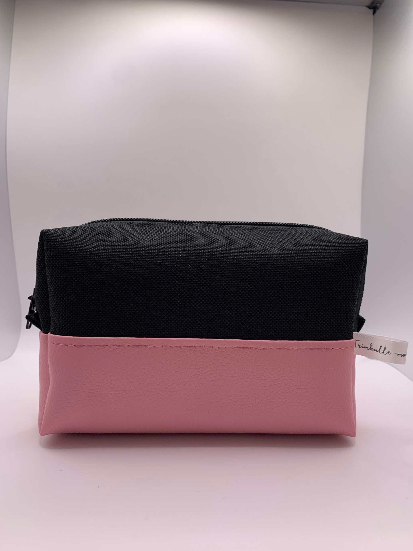 Sac ANNIE noir et similicuir rose