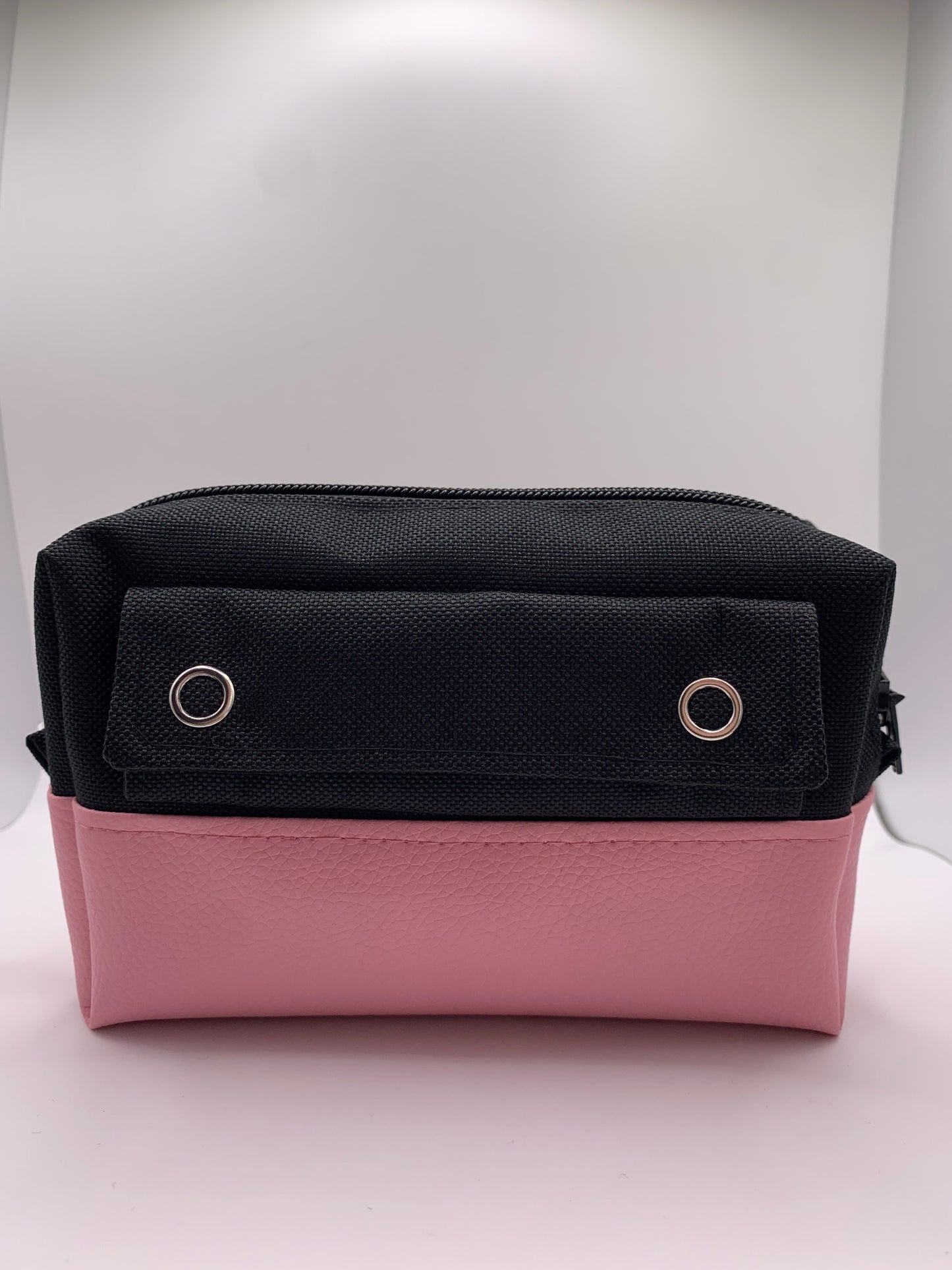 Sac ANNIE noir et similicuir rose