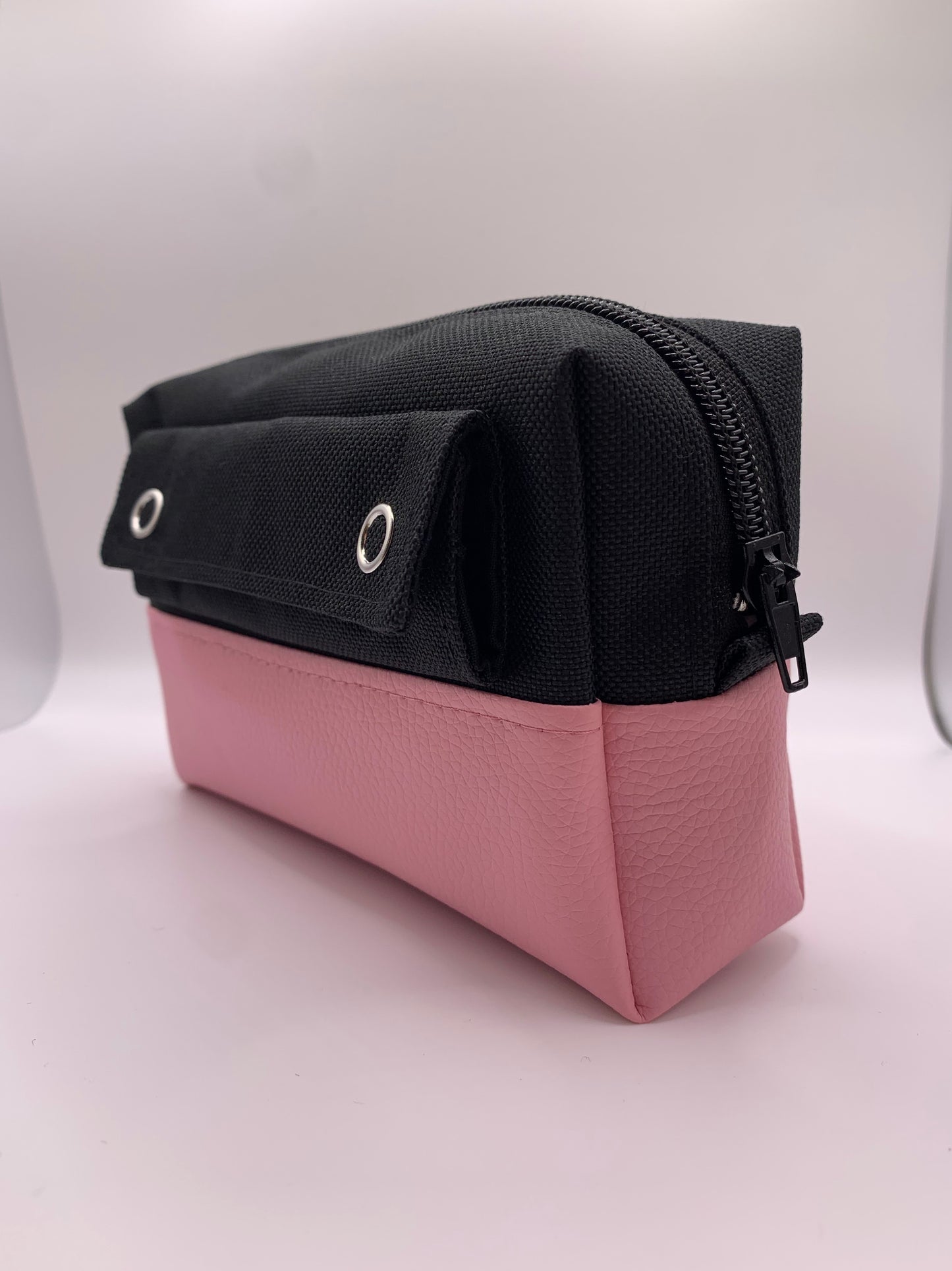 Sac ANNIE noir et similicuir rose
