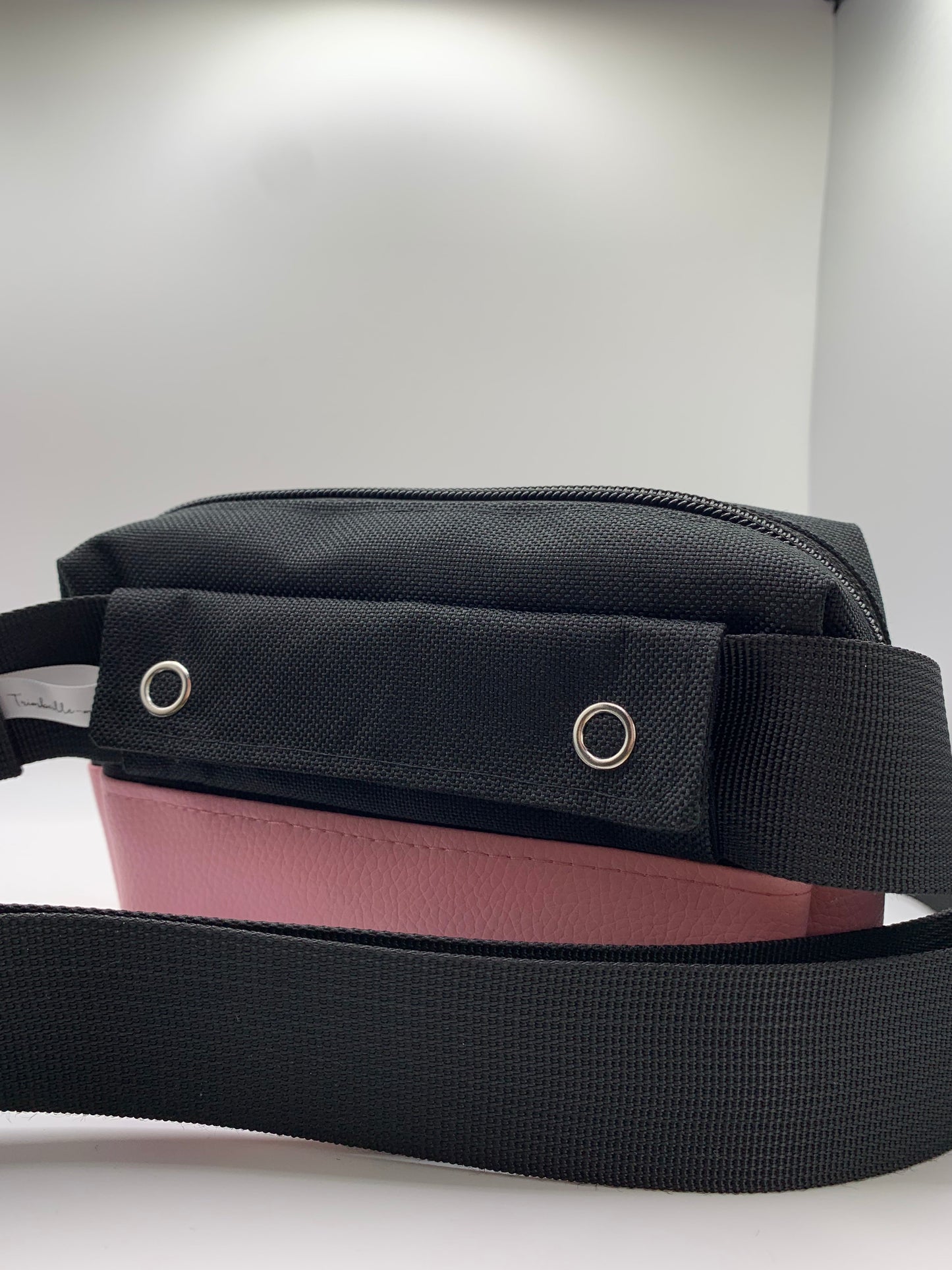 Sac ANNIE noir et similicuir rose