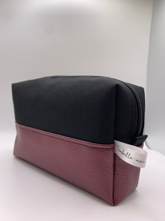 Pack sac noir avec similicuir violet métallisé + ceinture