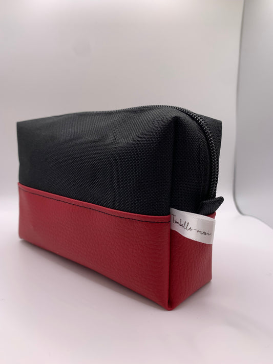 Pack sac noir avec similicuir rouge foncé+ ceinture