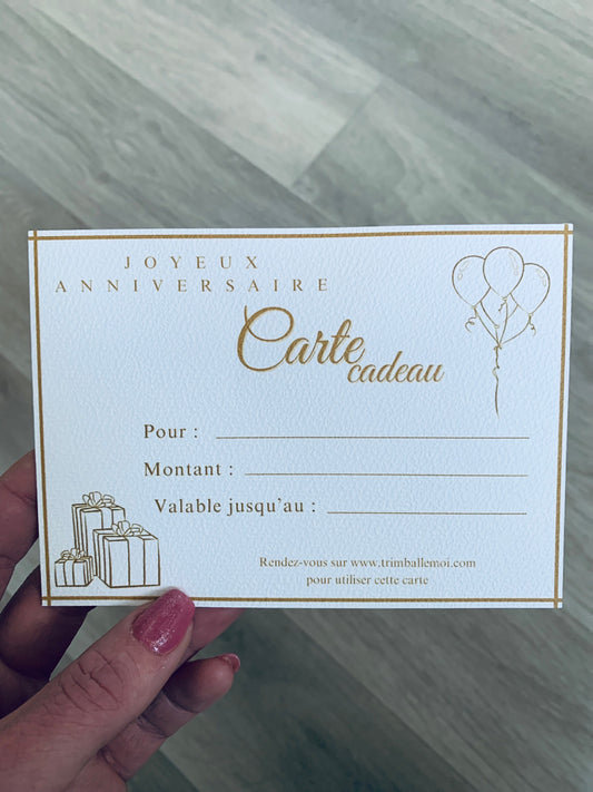 Carte cadeau anniversaire